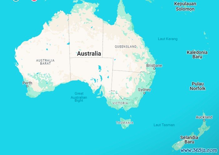 Benua Australia. (Tangkapan layar Google Maps)